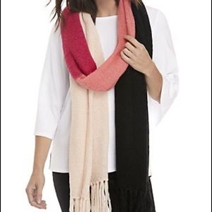 Kate Spade Colorblock Blanket Scarf Begonia Blooms